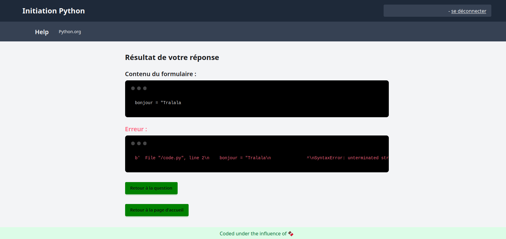 Outil d'évaluation de scripts Python